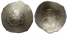 JOHN II COMNENUS (1118-1143) Constantinople, BI Aspron Trachy ( Silver.4.39 g. 30 mm)
Nimbate Christ enthroned facing, wearing pallium and colobium, h...