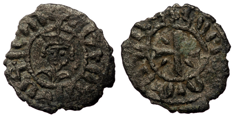 Armenia, Levon V AR Obol. AD 1226-1270. ( Silver. 0.54 g. 15 mm)
Facing bust of ...