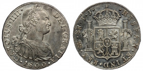 SPANISH COLONIAL COINAGE. Peru. Carlos IV. King of Spain, 1788-1808. Lima mint. ( Silver. 26.50 g. 40 mm)