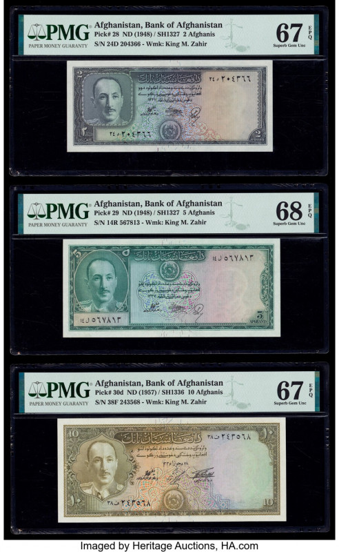 Afghanistan Bank of Afghanistan 2; 5; 10 Afghanis ND (1948) (2); ND (1957) Pick ...