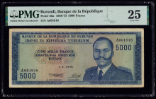 Burundi Banque de la Republique du Burundi 5000 Francs 1.4.1968 Pick 26a PMG Very Fine 25. Closed pinholes.

HID09801242017

© 2020 Heritage Auctions ...