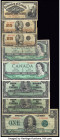 Canada Group Lot of 15 Examples Fine-Very Fine. Minor stains present on a few examples; pinholes and minor edge splits on (1) 1923 25 cents example.

...
