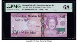 Cayman Islands Monetary Authority 50 Dollars 2010 Pick 42a PMG Superb Gem Unc 68 EPQ. Tied for the highest grade in the PMG Population Report at the t...
