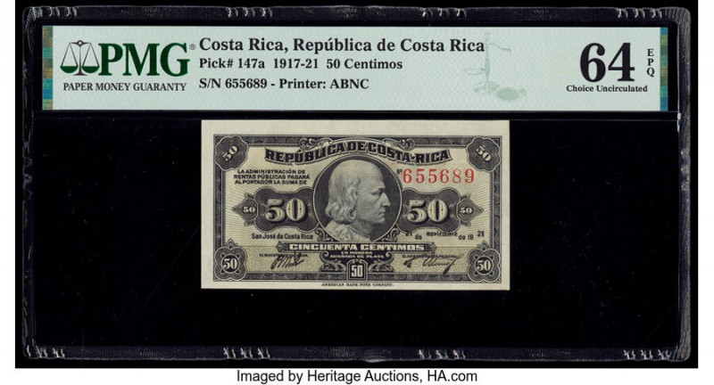Costa Rica Republica de Costa Rica 50 Centimos 21.11.1921 Pick 147a PMG Choice U...
