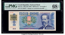 Czech Republic Czech National Bank 1000 Korun 1985 (ND 1993) Pick 3a PMG Superb Gem Unc 68 EPQ. Tied for the highest grade in the PMG Population Repor...