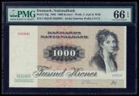 Denmark National Bank 1000 Kroner 1992 Pick 53g PMG Gem Uncirculated 66 EPQ. 

HID09801242017

© 2020 Heritage Auctions | All Rights Reserved