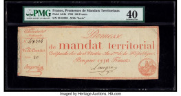 France Promesses de Mandats Territoriaux 100; 500 Francs 1796 Pick A84b; A86b PMG Extremely Fine 40; About Uncirculated 50. 

HID09801242017

© 2020 H...