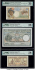 Guadeloupe Caisse Centrale de la France d'Outre-Mer 50 Francs ND (1947-49) Pick 34 PMG Choice Very Fine 35; Yugoslavia National Bank 100; 500 Dinara 1...