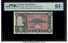 Iceland Islands Banki 5 Kronur 1920 Pick 15r Remainder PMG Choice Uncirculated 64 EPQ. 

HID09801242017

© 2020 Heritage Auctions | All Rights Reserve...