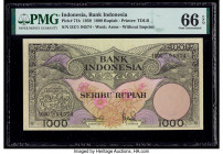 Indonesia Bank Indonesia 1000 Rupiah 1.1.1959 Pick 71b PMG Gem Uncirculated 66 EPQ. 

HID09801242017

© 2020 Heritage Auctions | All Rights Reserved