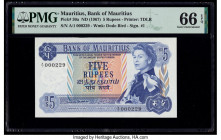 Mauritius Bank of Mauritius 5 Rupees ND (1967) Pick 30a PMG Gem Uncirculated 66 EPQ. 

HID09801242017

© 2020 Heritage Auctions | All Rights Reserved
