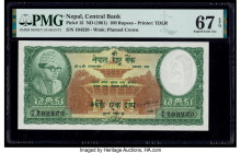Nepal Central Bank of Nepal 100 Rupees ND (1961) Pick 15 PMG Superb Gem Unc 67 EPQ. Tied for the highest grade in PMG Population Report at the time of...