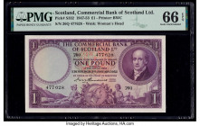 Scotland Commercial Bank of Scotland Ltd. 1 Pound 3.1.1952 Pick S332 PMG Gem Uncirculated 66 EPQ. 

HID09801242017

© 2020 Heritage Auctions | All Rig...