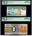 Singapore Board of Commissioners of Currency 5; 50 Dollars ND (1989); 8.12.1965 Pick 19; 31 Two Examples PCGS Gem New 65PPQ (2). 

HID09801242017

© 2...