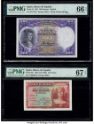 Spain Banco de Espana 100; 10 Pesetas 25.4.1931; 1935 (ND 1936) Pick 83; 86a Two Examples PMG Gem Uncirculated 66 EPQ; Superb Gem Unc 67 EPQ. 

HID098...