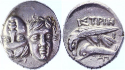 Ancient Greece Moesia Istros AR Drachm 400 - 300 BC
AMNG 417; SNG BM 247-8; Silver 5.33 g.; Obv: Facing male heads, the left inverted / Rev: IΣTPIH, ...