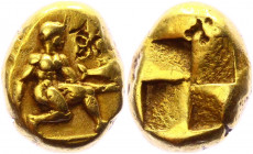 Ancient Greece Mysia Kyzikos EL Hekte 500 - 475 BC
Von Fritze I 113; Greenwell 88; Boston MFA 1480; Gold 2.64 g.; Obv: Boy sitting facing, head right...