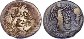 Roman Republic Vettius Sabinus AR Quinarius 99 BC with Chopmarks
Crawford 331/1; Vettia 1; Sydenham 587; Silver 1.44 g.; Obv: Laureate head of Jupite...