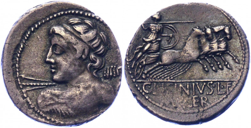Roman Republic Denarius 84 BC, C Licinius Lf Macer
Siver. Weight 3,87 gramm. Ob...