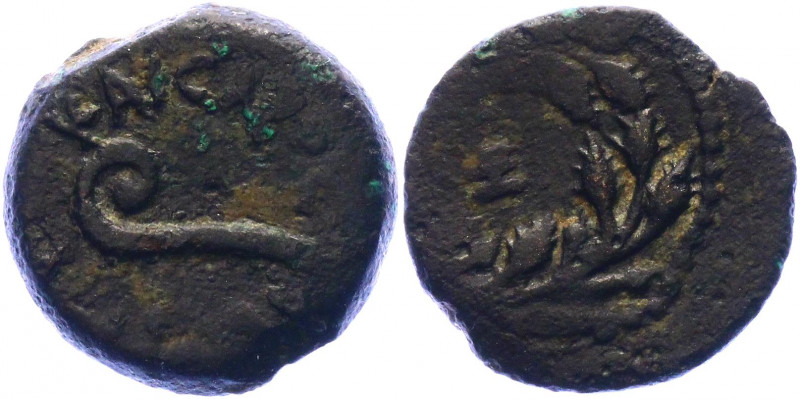 Roman Empire Judea Æ Prutah 30 - 31 AD (Year 17)
Hendin 1342; Copper Pontius Pi...