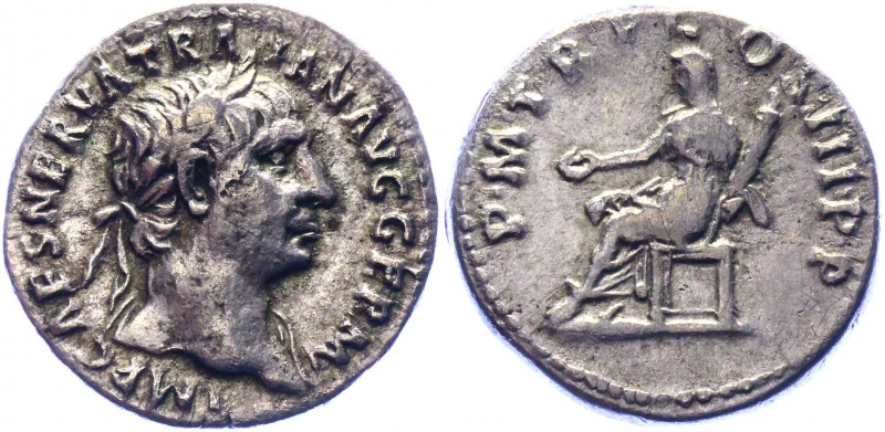Roman Empire Denarius 100 AD, Trajan
Silver. Weight 3,06 gramm. Obv: IMPCAESNER...