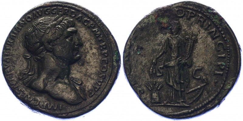 Roman Empire Sestertius 103 - 111 AD, Trajan
Copper. Weight 27,48 gramm. Obv: I...