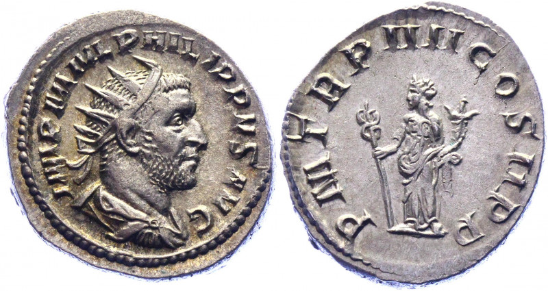 Roman Empire Antoninianus 244 - 249 AD, Philip I
Silver. Weight 5,10 gramm. Obv...
