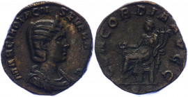 Roman Empire Sestertius 247 - 249 AD, Otacilia Severa
Copper. Weight 18,14 gramm. Obv: MARCIAOTACILSEVERAAVG - Diademed, draped bust right. Rev: CONC...