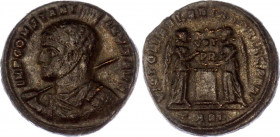 Roman Empire Constantine I Æ Follis 306 - 337 AD
RIC VII 195; Copper 3.01 g.; Constantine I (306-337); Obv.: IMP CONSTANTI-NVS AVG, cuirassed bust le...
