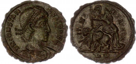 Roman Empire Constantius II Æ Follis 350 - 355 AD
Copper 2.28 g.; Constantius II (337-361); Obv.: D N CONSTANTIVS P F AVG, pearl-diademed, draped and...