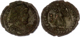 Roman Empire Valentinian I Æ Follis 364 - 375 AD
RIC 15a; Copper 2.38 g.; Valentinian I (364-375); Obv.: DN VALENTINIANVS P F AVG Diademed, draped an...