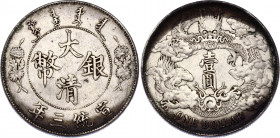 China Empire 1 Dollar 1911 (3)
Y# 31; Without dot after DOLLAR; Silver 26.64 g.; XF; Sold as is. No returns.