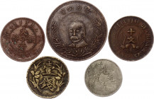 China Lot of 5 Coins 20th Century
With Silver; Various Dates, Denominations & Provinces