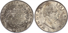 British India 1 Rupee 1835
KM# 450.3; Silver; William IV; XF+/AUNC-