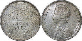 British India 1 Rupee 1887 B
КМ# 492; Silver 11.60 g.; XF-AUNC