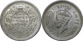 British India 1 Rupee 1944 L
КМ# 557.1; Silver 11.59 g.; Mint luster; АUNC
