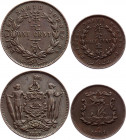 British North Borneo 1/2 & 1 Cent 1887 - 1891 H
KM# 1, 2; XF