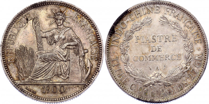 French Indochina 1 Piastre 1900 A
KM# 5a.1; Silver; XF+ with nice toning
