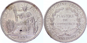 French Indochina 1 Piastre 1900 A
KM# 5a.1; Silver 26.93 g.; French Colony; XF-AUNC
