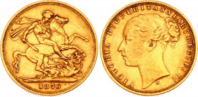 Australia Sovereign 1876 S
KM# 7; Gold (.917) 7,99g. Victoria; Melbourne Mint; XF+