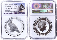 Australia 1 Dollar 2017 P NGC GEM UNC
KM# 221; Silver, Australian Wedge-Tailed Eagle