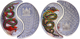 Fiji 2 x 1 Dollar 2013
Silver 33.62g. Snake Yin and Yang Collector coins; with certificate; Proof