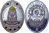 Niue 1 Dollar 2013
N# ?; Silver with Swarovski crystals 16.81g.; Moscow Kremlin Egg; Proof