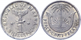 Biafra 1 Shilling 1969
KM# 2; Aluminium; XF.