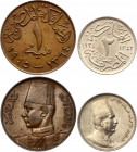 Egypt 1 & 2 Millieme 1924 - 1945 AH 1342 - 1364
With Silver; Farouk & Fuad; XF