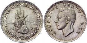 South Africa 5 Shillings 1952
KM# 41; Silver 28.28g.; George VI; 300th Anniversary - Founding of Capetown; UNC