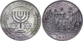 Israel Silver Commemorative Medal "The birth of the state of Israel" 1948 Proof
Silver, (.900), 22,1 g. Proof. Nice patina. Rare variety,