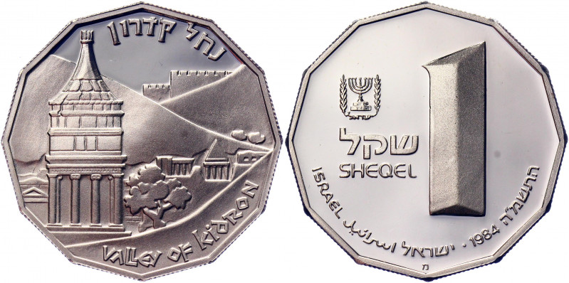 Israel 1 Sheqel 1984 JE5745
KM# 141; Silver 14.40g.; Kidron Valley; Mintage 679...