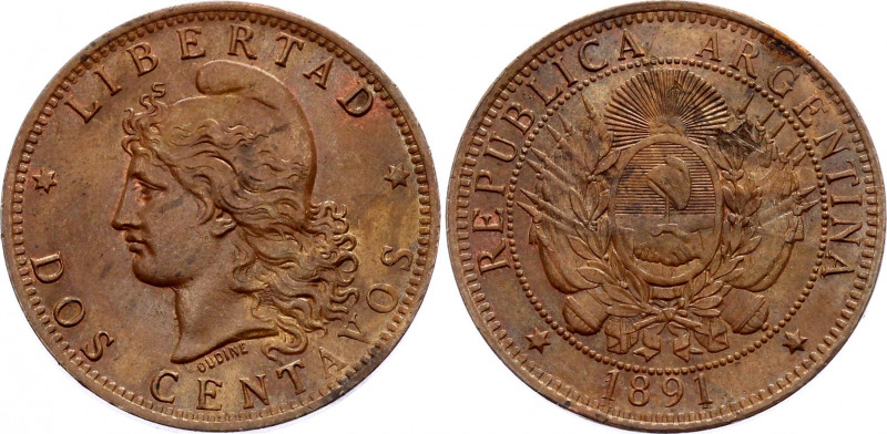 Argentina 2 Centavos 1891
KM# 33; UNC