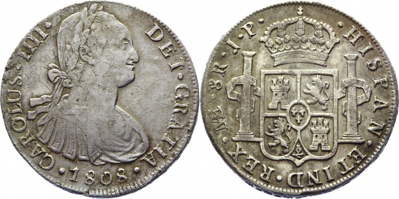 Peru 8 Reales 1808 LIMAE JP
KM# 97; Silver; 26.3g; 38mm; XF.